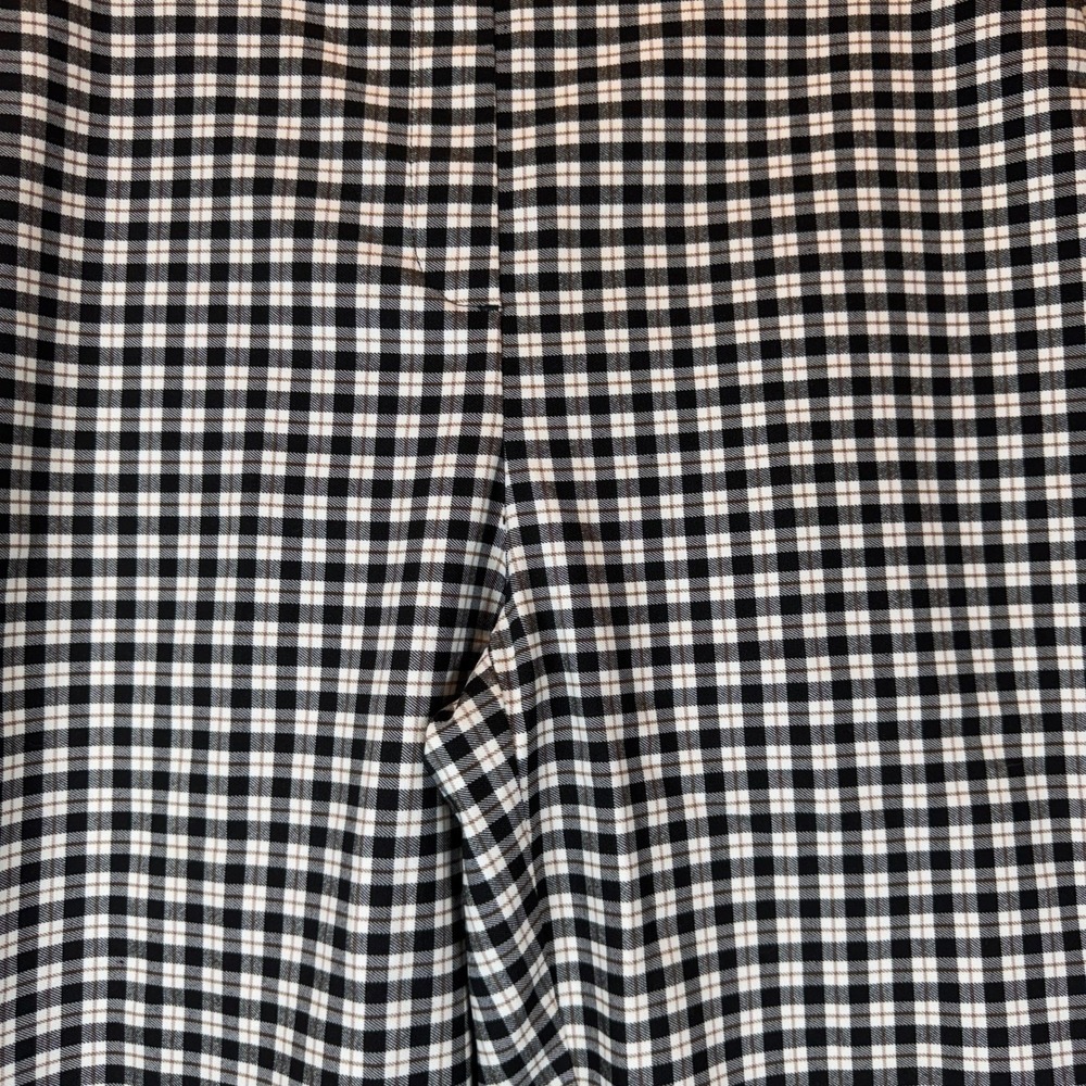 Gingham Stretch Pull-On Pants Women's 12 Preppy Business Casual Workwear Staple - Picture 2 of 9